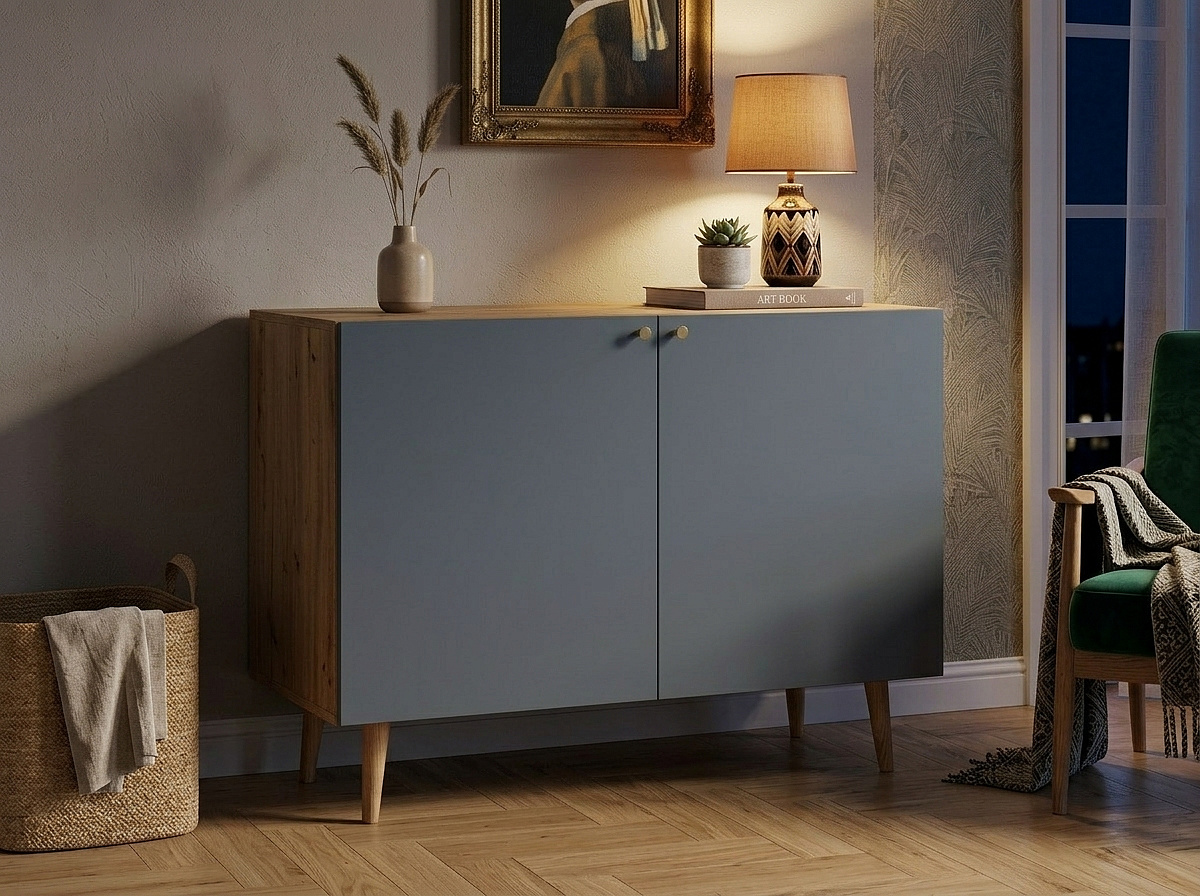 Комод с принтом 3 "Бербер (Berber)" две дверки арт BB04/Print_5014