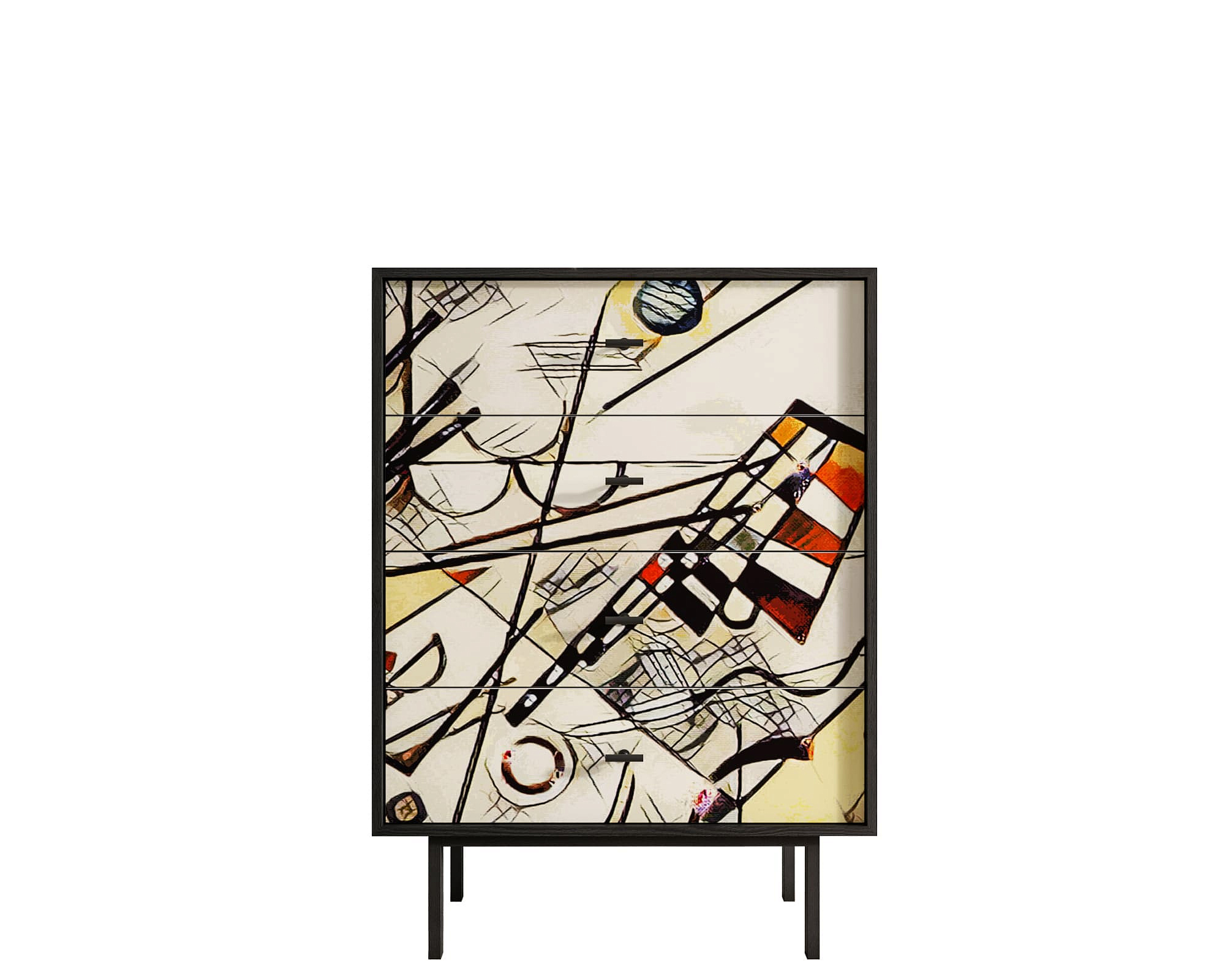 Комод вертикальный с четырьмя ящиками "Emerson" by Kandinsky арт EM18/Print_01