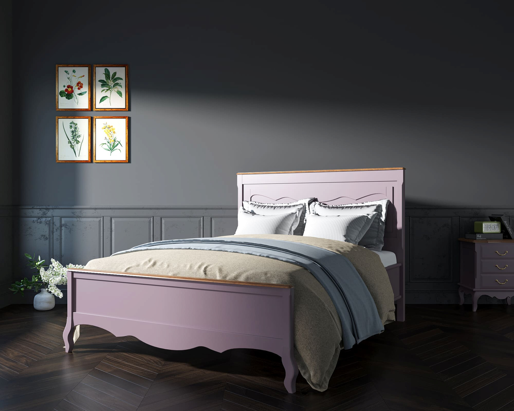 Дизайнерская кровать "Leontina Lavanda" 160x200 арт ST9341/16L