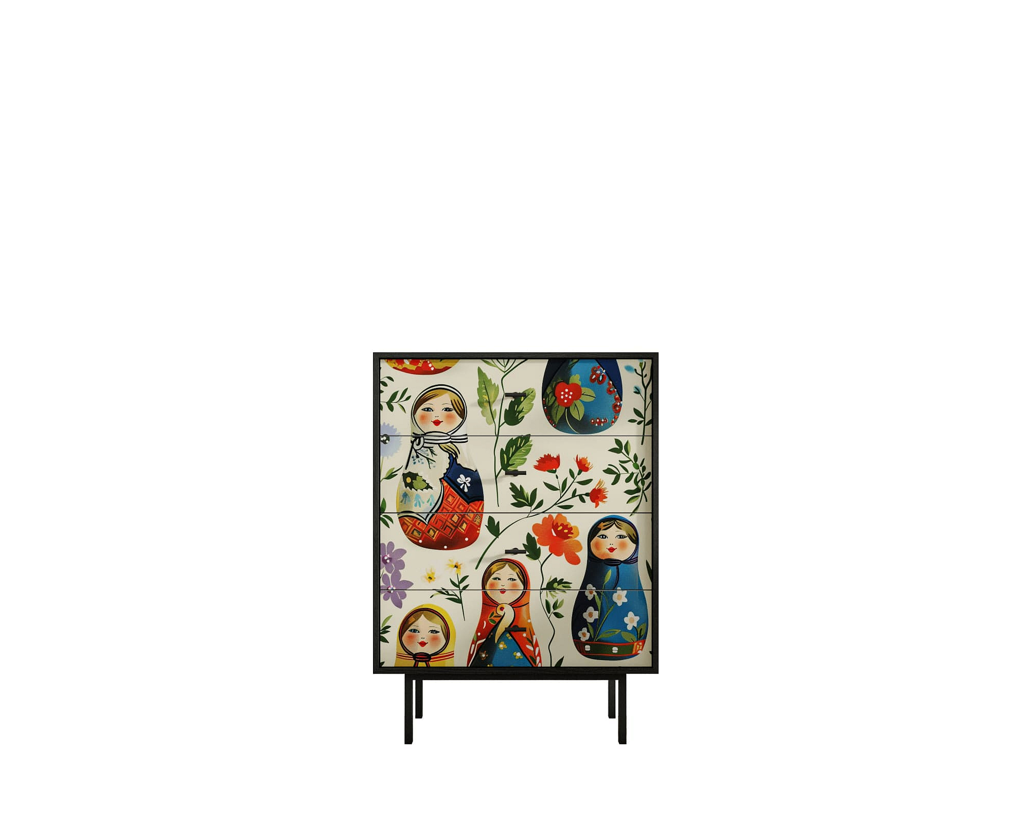 Комод вертикальный с четырьмя ящиками "Emerson" by Kandinsky арт EM18/Print_01