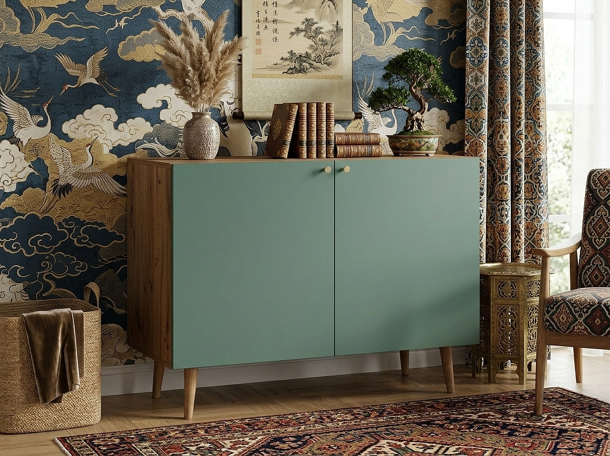 Комод с принтом 3 "Бербер (Berber)" две дверки арт BB04/Print_6000